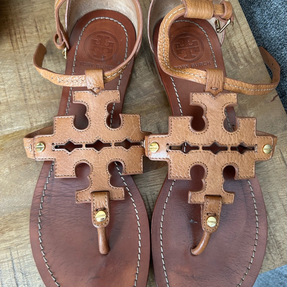 Tory Burch Tan Leather Sandals